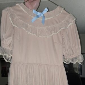 Charming Pink Dress with Blue Accent